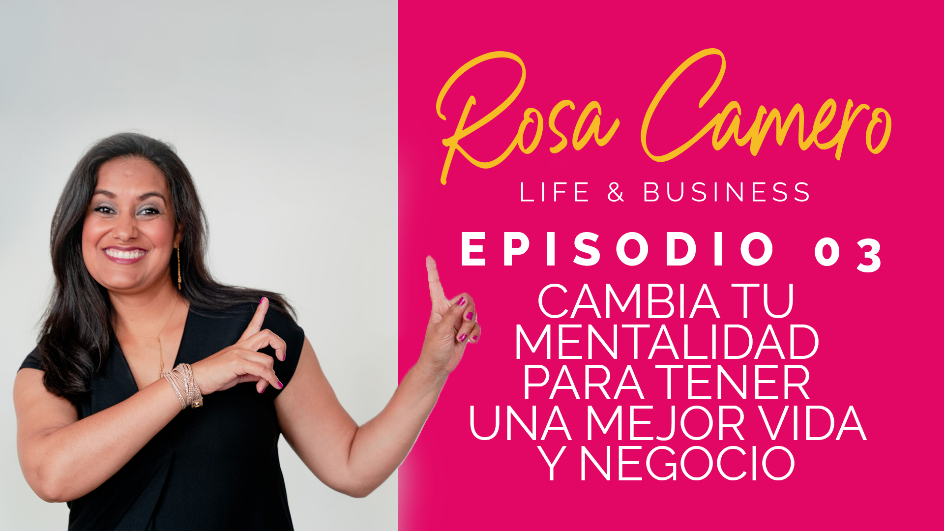 Lee más sobre el artículo Life & Busines con Rosa Camero Episodio 03: Cambia Tu Mentalidad Para Tener Una Mejor Vida Y Negocio